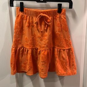 3/$20 Orange Terry cloth SO floral skirt